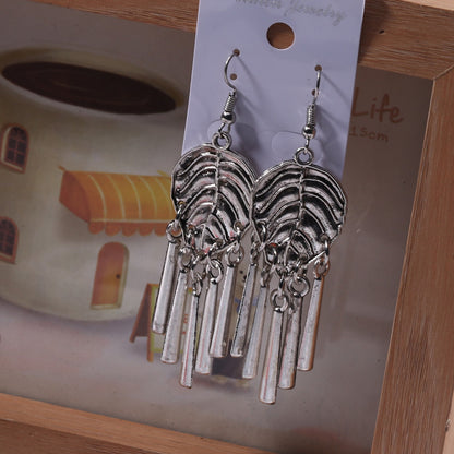 Ethnic Minorities Ornament Tibetan Classical Retro Miao Silver Earrings Eardrops