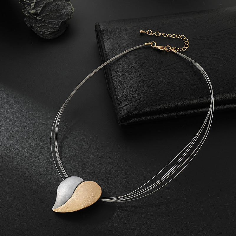 Fashion Choker Love Pendant Stitching Female