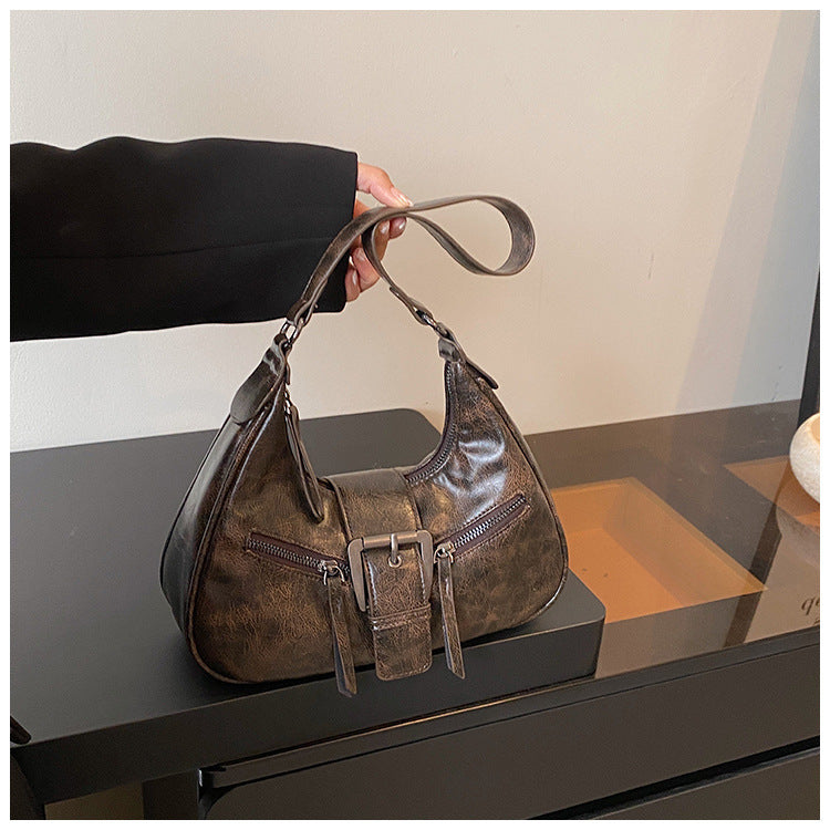 Women's One-shoulder Niche Original Design New Autumn And Winter Maillard Style Underarm Bag