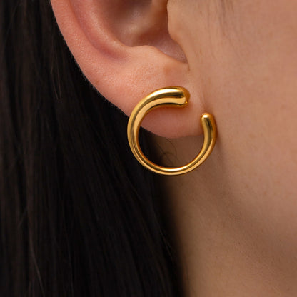 Women's Fashion Simple Gold-plated White Diamond Pearl Stud Earrings