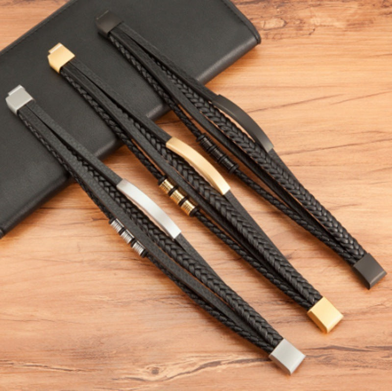 Men's Hand-woven Multilayer Leather Bracelet