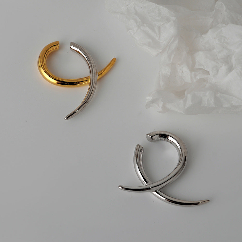 S925 Sterling Silver Geometric Ear Clips Women Without Pierced Ears