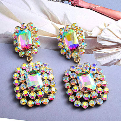 Fashion Earrings Diamond-studded Round Geometric Accessories