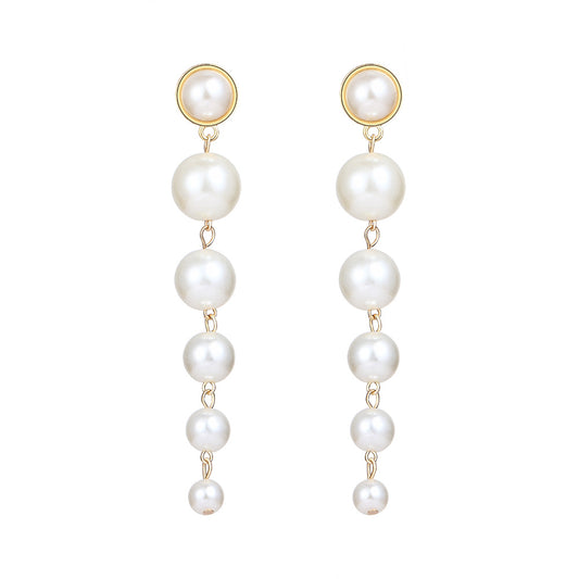 Vintage Pearl Creative Simple Pearl Long Earrings