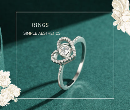 S925 Sterling Silver Love Full Diamond Ring