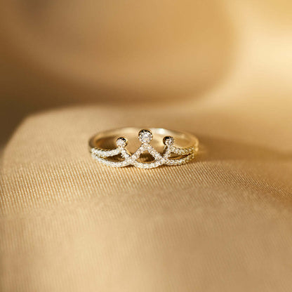 Simple Crown Ring For Little Princess Inlaid With Zircon