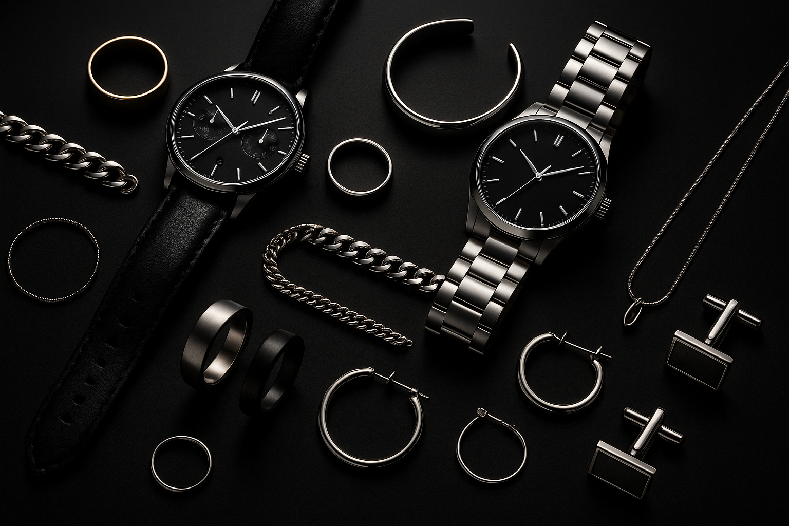 قم بتصميم صوره بخلفية سوداء    وتشمل مجموعة من الاكسسوارات بأنواعها والساعات للجنسين وبدون النظارات او نصوص مكتوبه باسلوب ملفت 
