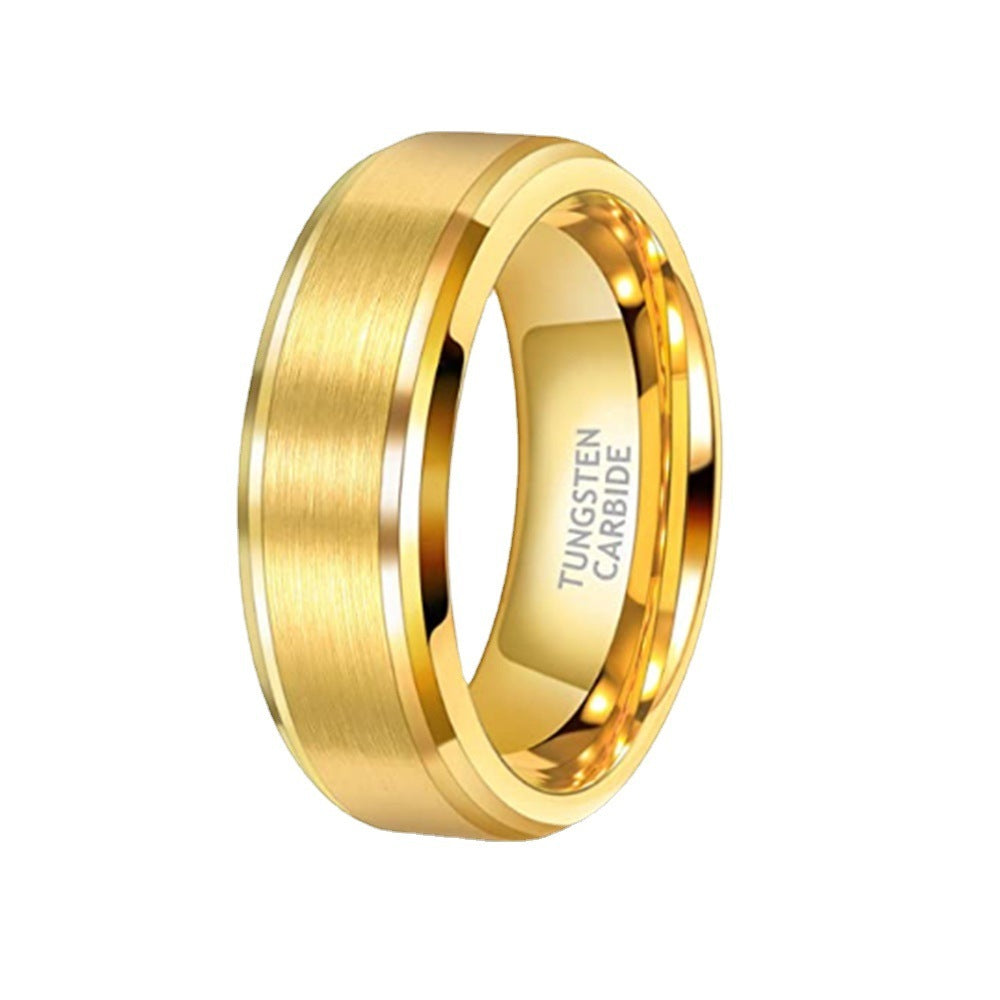 European And American Gold Ring Simple Couple
