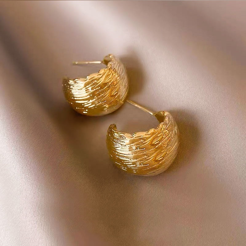 Female 2 Vintage Circle Earrings Special-interest Design Metal Earrings