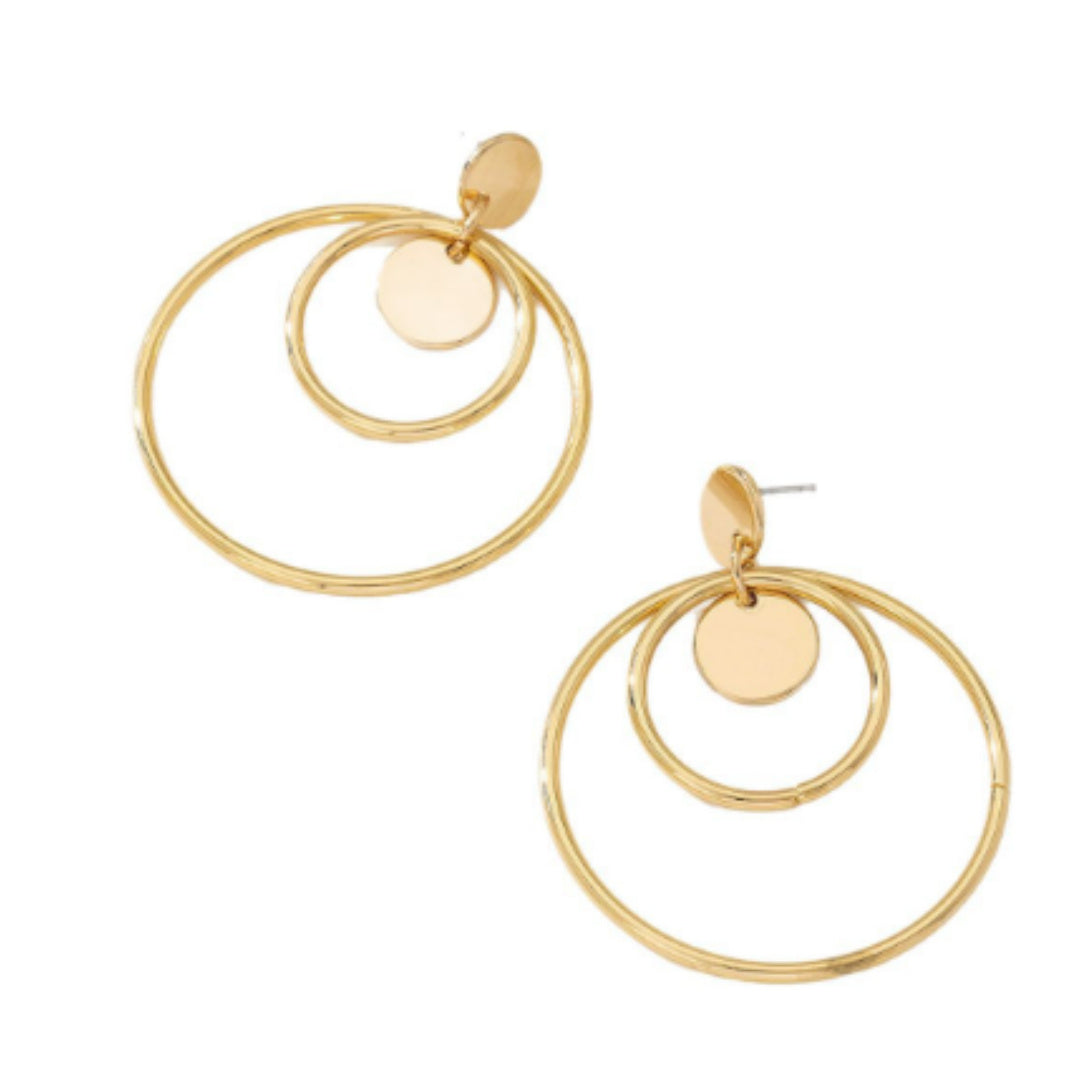 Multi Layer Circular Earrings, New Fashionable And Trendy For Women