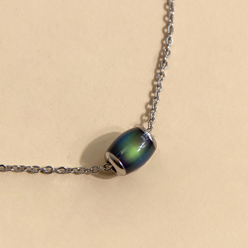 قلادة متغيرة الألوان حساسة لدرجة الحرارة ومبتكرة DIY مصنوعة من الفولاذ المقاوم للصدأ للنساء