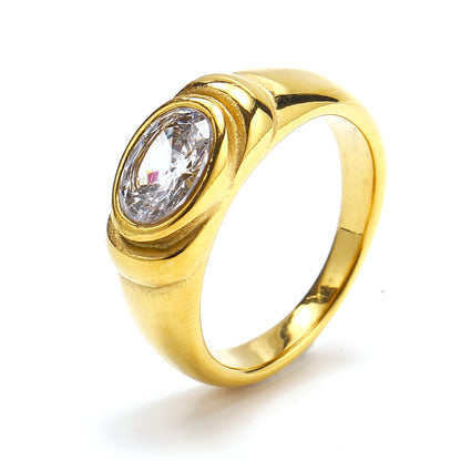 خاتم نسائي أنيق من الزركون الأسود والأخضر بتصميم ريترو