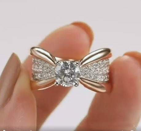 Micro-inlaid Rose Golden Ring