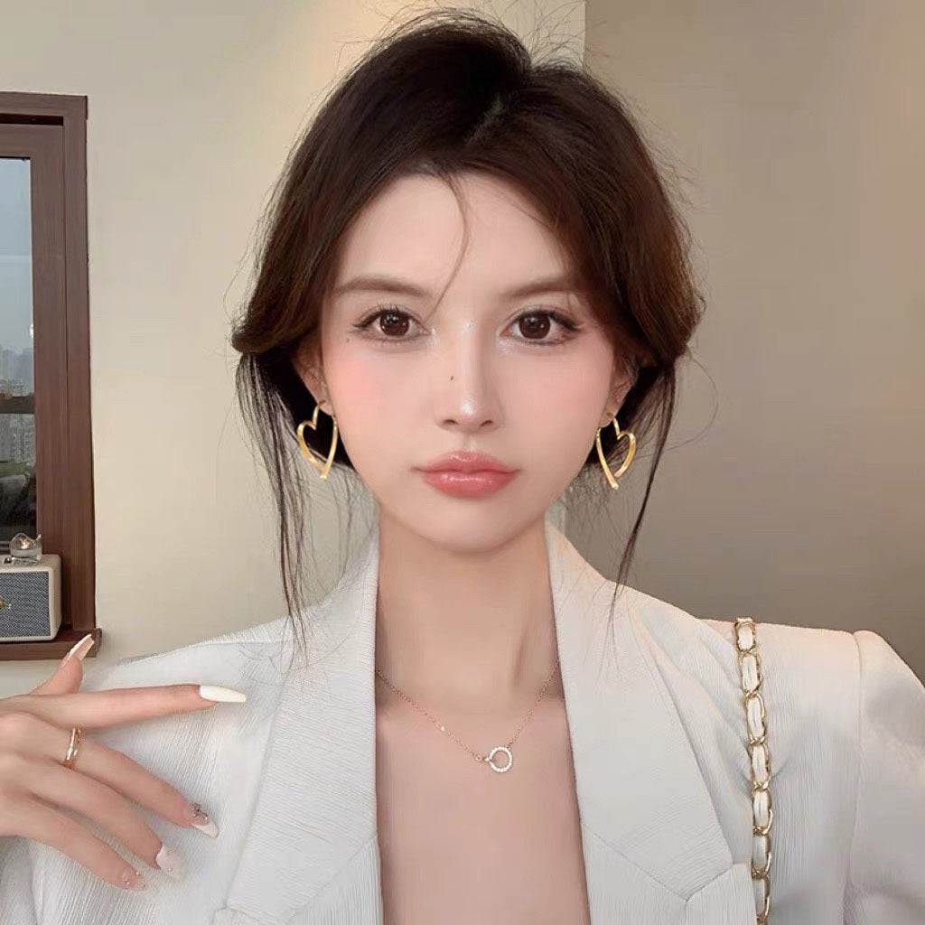 Female 2 Vintage Circle Earrings Special-interest Design Metal Earrings