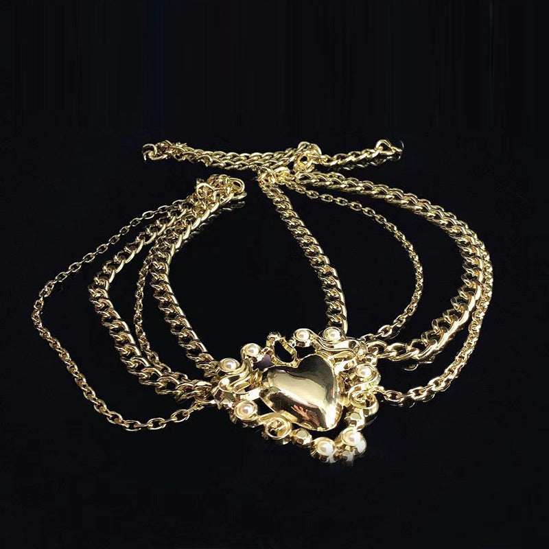 Gold Multi-layer Chain Love Waist Chain