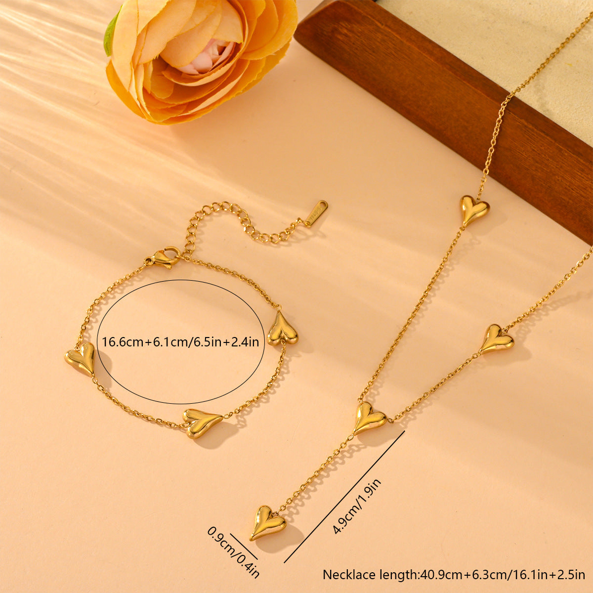 Pfirsichherz-Quastenhalskette für Frauen, besonderes Design