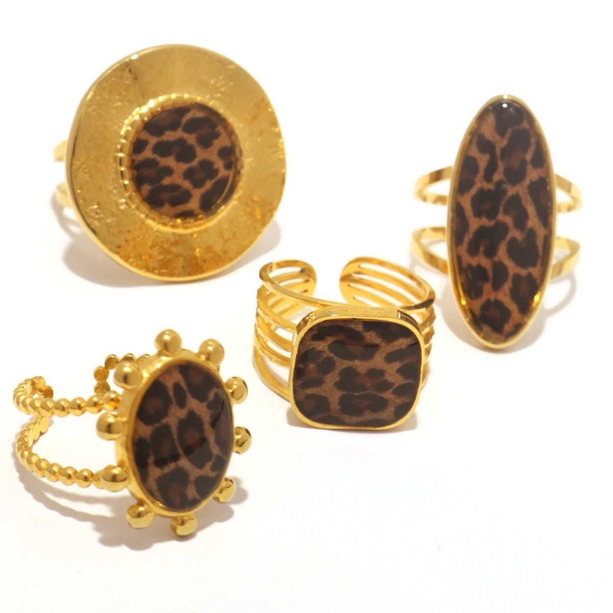 Stainless Steel 18K Leopard Ring