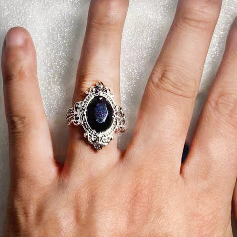 خاتم بتصميم بومة عتيقة مرصع بأحجار الراين