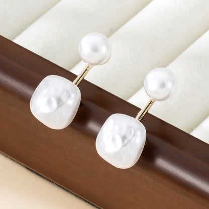 أقراط أذن فرنسية بسيطة غير منتظمة لفتاة كورية