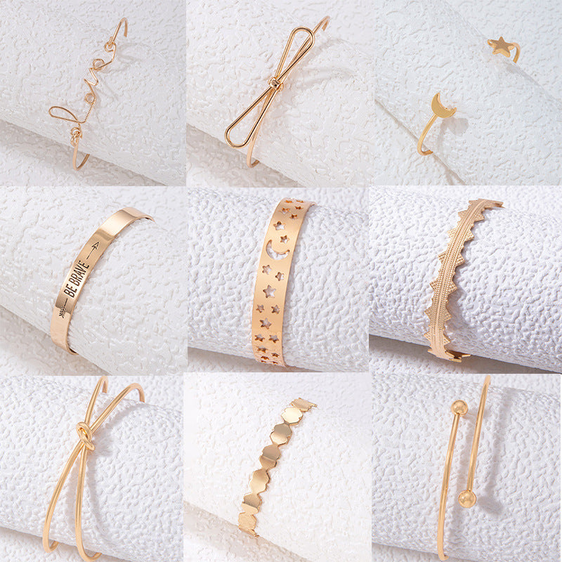 Bow Letter Personality Geometric Irregular Bracelet