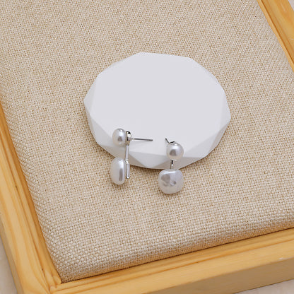 أقراط أذن فرنسية بسيطة غير منتظمة لفتاة كورية