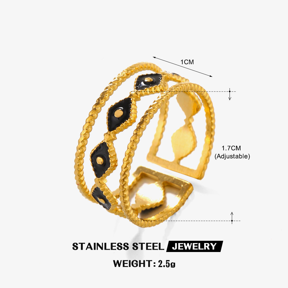 Retro Popular Rhombus Open Ring Women's All-match