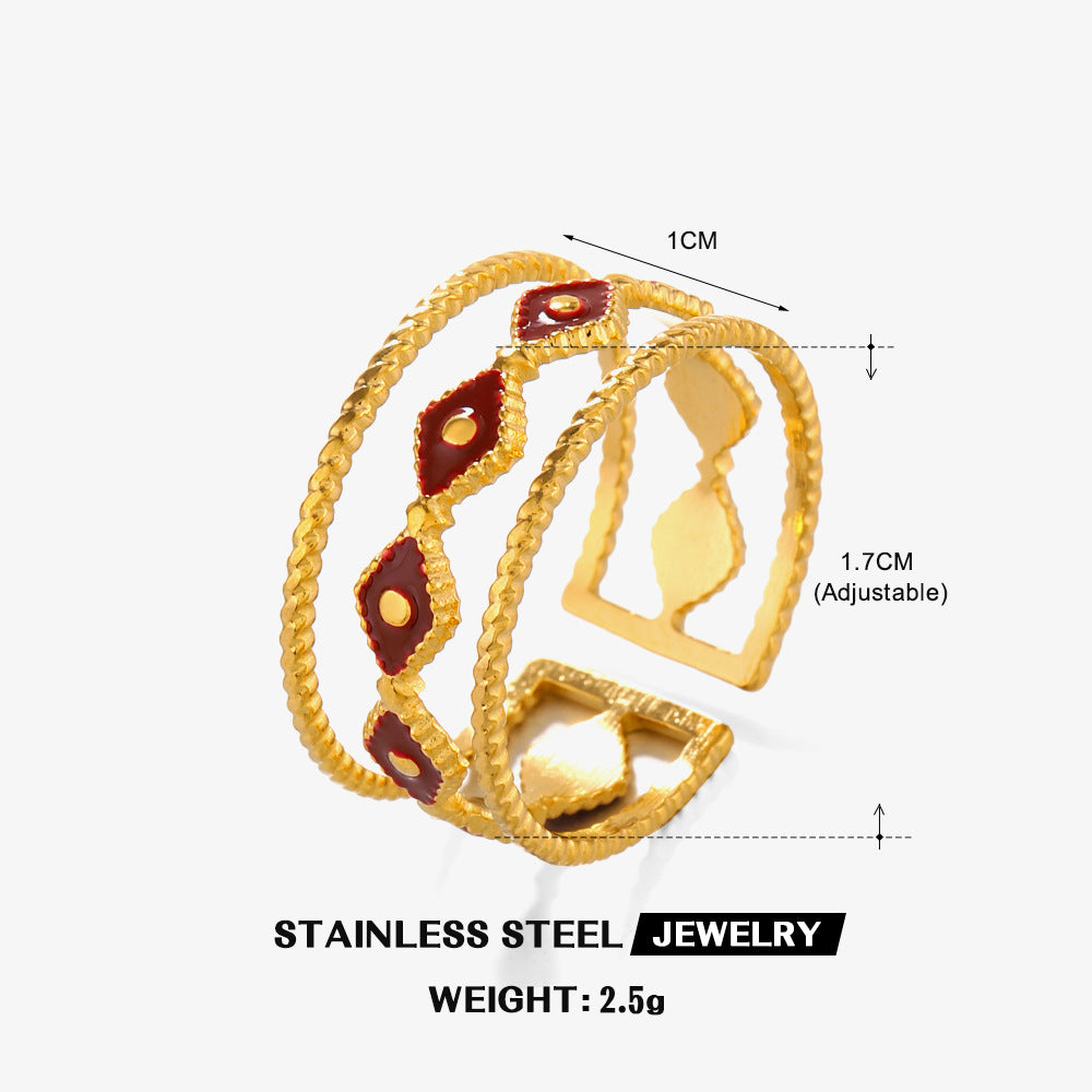 Retro Popular Rhombus Open Ring Women's All-match