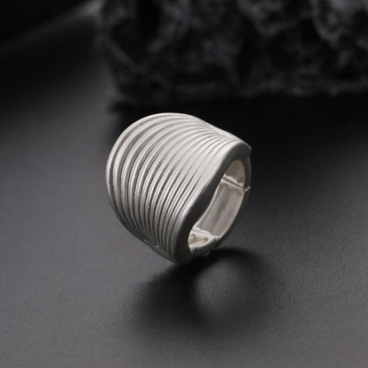 Women's Irregular Thick Gold And Silver Color Ring