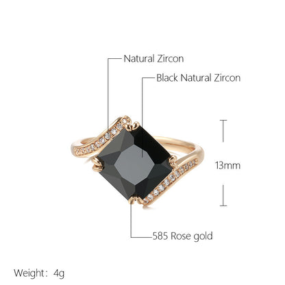 Women's Fashion Personalized Retro Style Black Zircon Ring