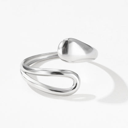 Retro 18K Stainless Steel Drop-shaped Interlaced Open-ended Bracelet Special-interest Design