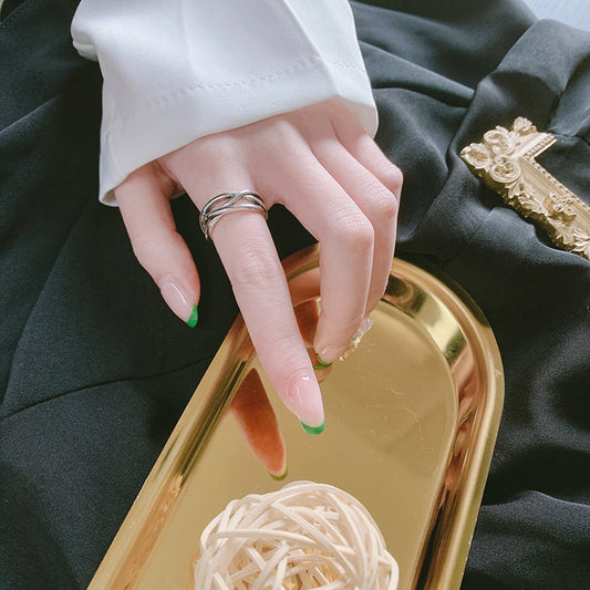 Multi-layer Winding Irregular Ring Cross Line Open Ring