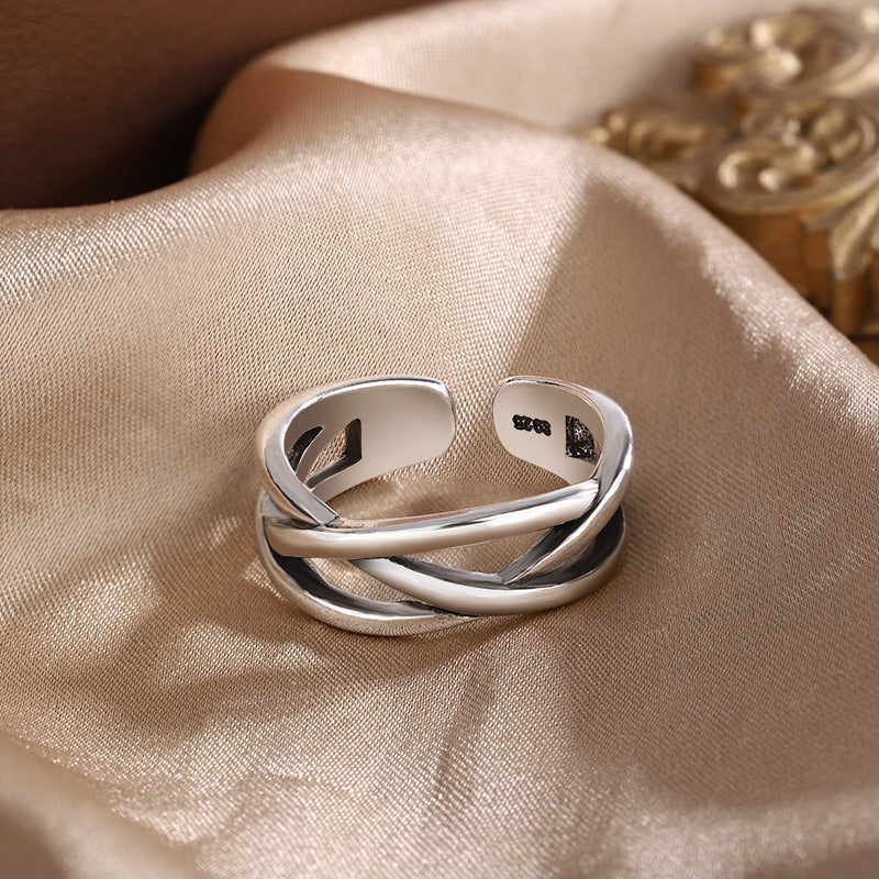 Multi-layer Winding Irregular Ring Cross Line Open Ring