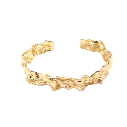 Liquid Irregular Lava Fold Open Bracelet