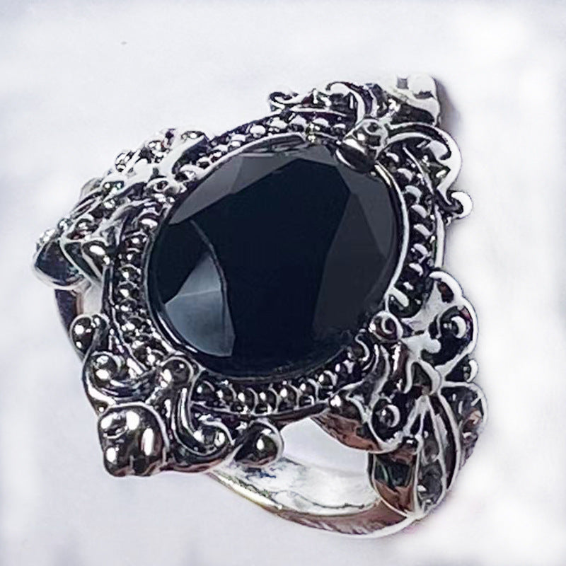 خاتم بتصميم بومة عتيقة مرصع بأحجار الراين