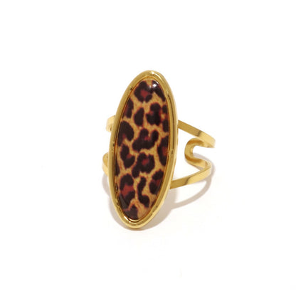 Stainless Steel 18K Leopard Ring