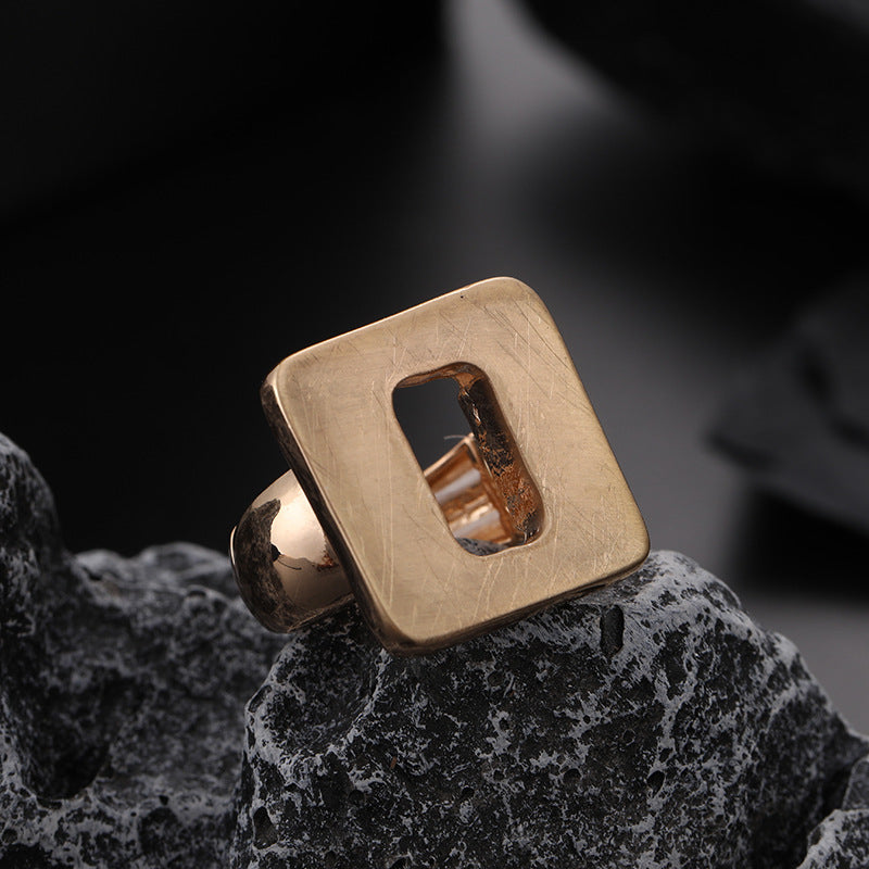 Women's Irregular Thick Gold And Silver Color Ring