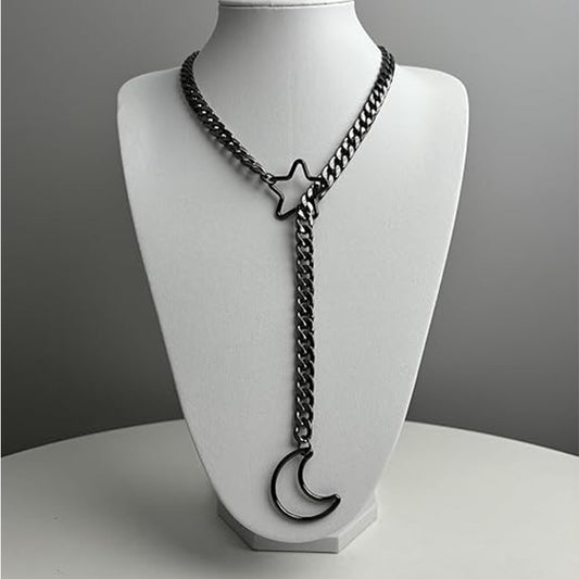 قلادة ذهبية قابلة للتعديل من الذهب والقمر وXINGX