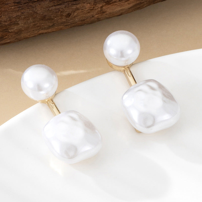 أقراط أذن فرنسية بسيطة غير منتظمة لفتاة كورية