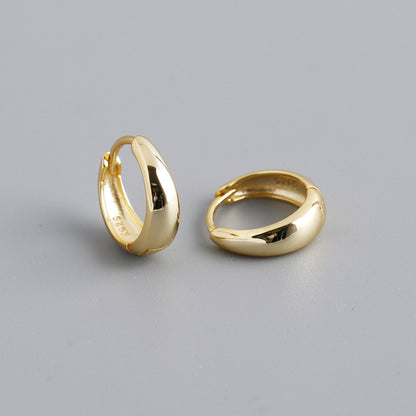 S925 Sterling Silver Wide Face Personalized Simple Bracelet Earrings