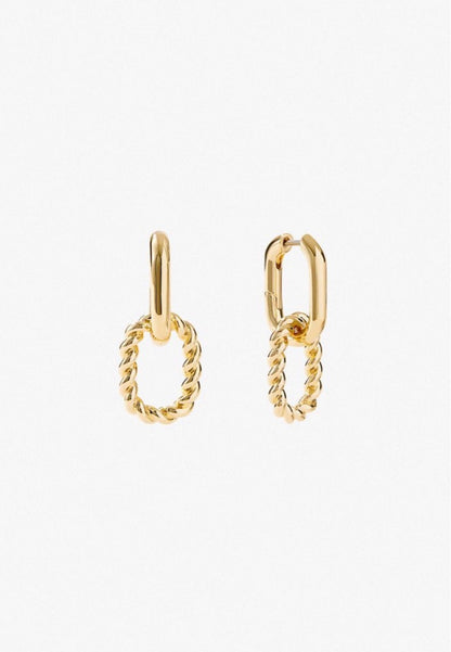 Retro Twist High-grade Ins Style 18K Gold-plated Earrings