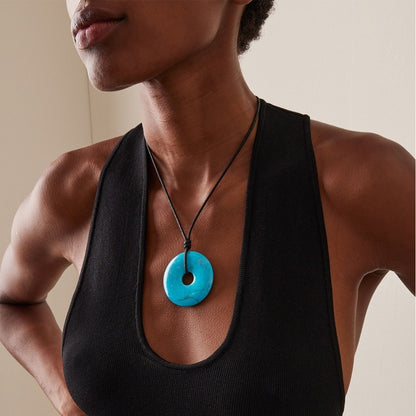 Personalized Cord Pendant Necklace Minimalist Adjustable