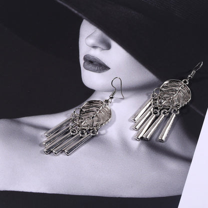 Ethnic Minorities Ornament Tibetan Classical Retro Miao Silver Earrings Eardrops