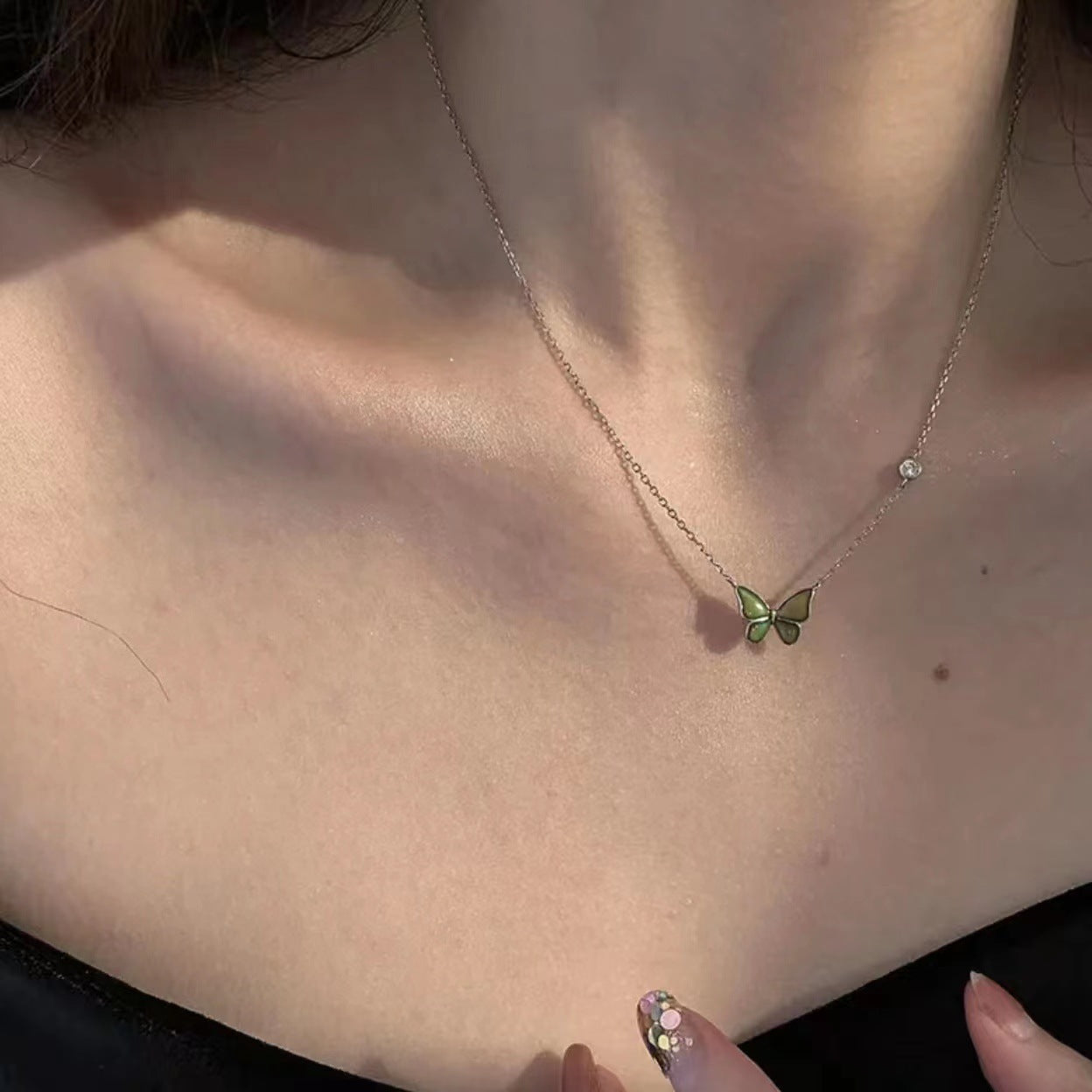 Women's Fashion Color Changing Butterfly Necklace