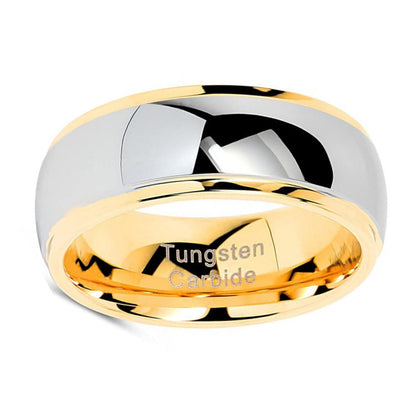 Fashion Tungsten Steel Ring Curved Line Gold