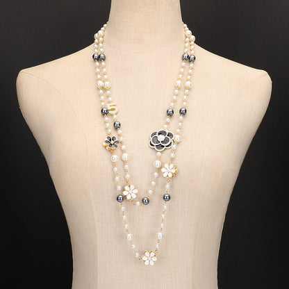 Double Pendant Long Necklace Party Ornaments