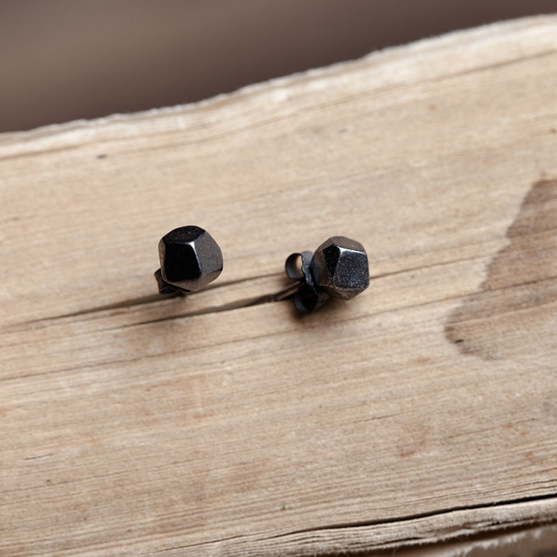 Oxidation Black Fashion Three-dimensional Geometric Earrings