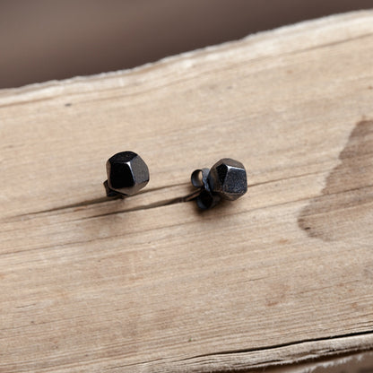 Oxidation Black Fashion Three-dimensional Geometric Earrings