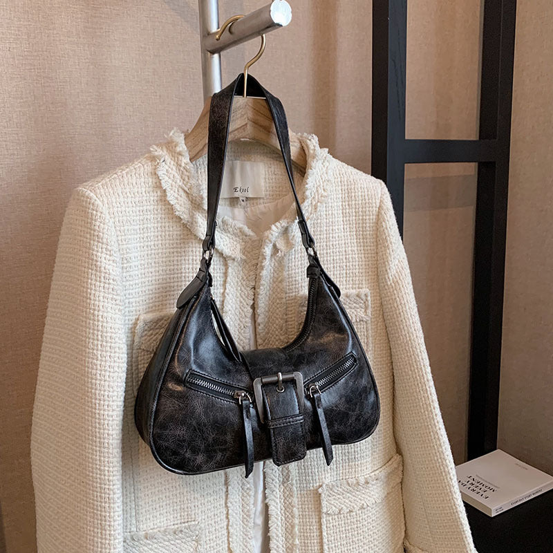 Women's One-shoulder Niche Original Design New Autumn And Winter Maillard Style Underarm Bag