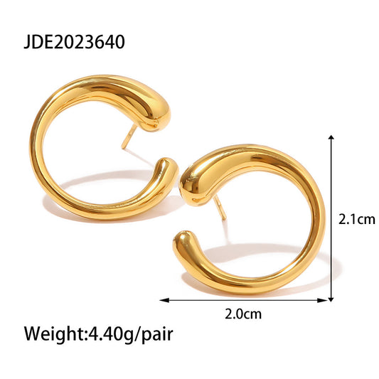 Women's Fashion Simple Gold-plated White Diamond Pearl Stud Earrings