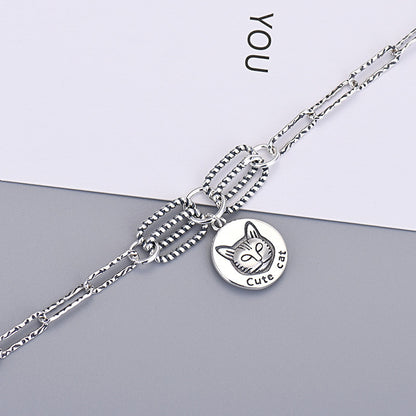 Student Personality Kitten Pendant In Sterling Silver